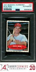 Pete Rose [Hand Cut] Baseball Cards 1971 Bazooka Numbered Prices
