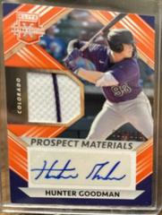 Hunter Goodman [Orange] #PMS-HG Baseball Cards 2022 Panini Elite Extra Edition Prospect Materials Signatures Prices