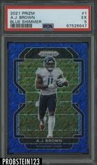 A. J. Brown [Blue Shimmer] #1 Football Cards 2021 Panini Prizm Prices