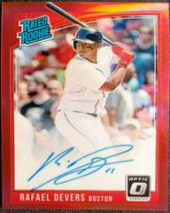 Rafael Devers [Red] #RRS-RD1 Baseball Cards 2018 Panini Donruss Optic Rated Rookie Signatures Prices