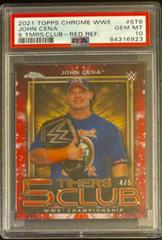 John Cena [Red Refractor] #5T-6 Wrestling Cards 2021 Topps Chrome WWE 5 Timers Club Prices