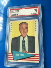 Ford Frick #29 Baseball Cards 1961 Fleer Prices