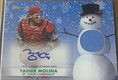 Yadier Molina [Red Metallic Auto] Baseball Cards 2021 Topps Holiday Mega Box Relics Prices