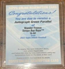 Wander Franco [Green] #TA-WF Baseball Cards 2022 Topps Tribute Autographs Prices