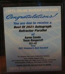 Aaron Zavala [Refractor] Baseball Cards 2021 Bowman’s Best of 2021 Autographs Prices