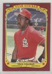 Vince Coleman Baseball Cards 1986 Fleer Star Stickers Prices