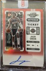 Jalen Green [Red] #3 Basketball Cards 2022 Panini Contenders Optic Veteran Ticket Autograph Prices