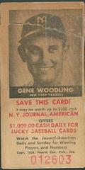 Gene Woodling Baseball Cards 1954 NY Journal American Prices