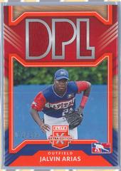 Jalvin Arias [Orange] #DM-JA Baseball Cards 2022 Panini Elite Extra Edition DPL Materials Prices