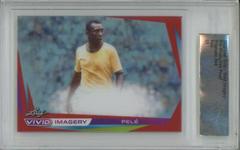 Pele [Red] #VI-P1 Soccer Cards 2022 Leaf Vivid Imagery Prices