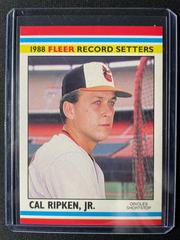 Cal Ripken, Jr #33 Baseball Cards 1988 Fleer Record Setters Prices