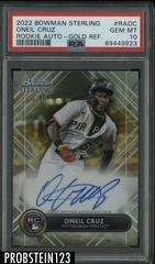 Oneil Cruz [Gold] Baseball Cards 2022 Bowman Sterling Rookie Autographs Prices