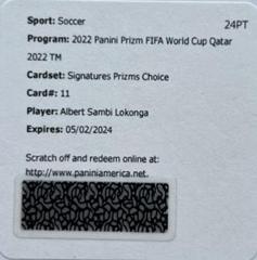 Albert Sambi Lokonga [Choice] Soccer Cards 2022 Panini Prizm World Cup Signatures Prices