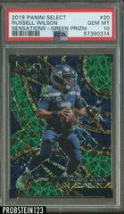 Russell Wilson [Green Prizm] Football Cards 2019 Panini Select Sensations Prices