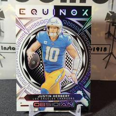 Justin Herbert [Purple Electric Etch] #15 Football Cards 2023 Panini Obsidian Equinox Prices
