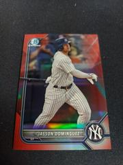 Jasson Dominguez [Red Refractor] Baseball Cards 2022 Bowman Chrome Prospects Prices