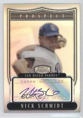 Nick Schmidt [Autograph Black Refractor] #BSPNS Baseball Cards 2007 Bowman Sterling Prospects Prices