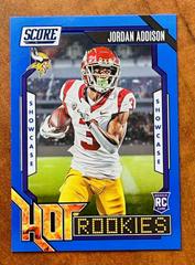 Jordan Addison [Showcase] #8 Football Cards 2023 Panini Score Hot Rookies Prices
