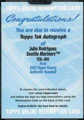 Julio Rodriguez #CAA-JR Baseball Cards 2022 Topps Clearly Authentic Autographs Prices