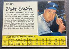 Duke Snider [Hand Cut] #114 Baseball Cards 1962 Jell O Prices
