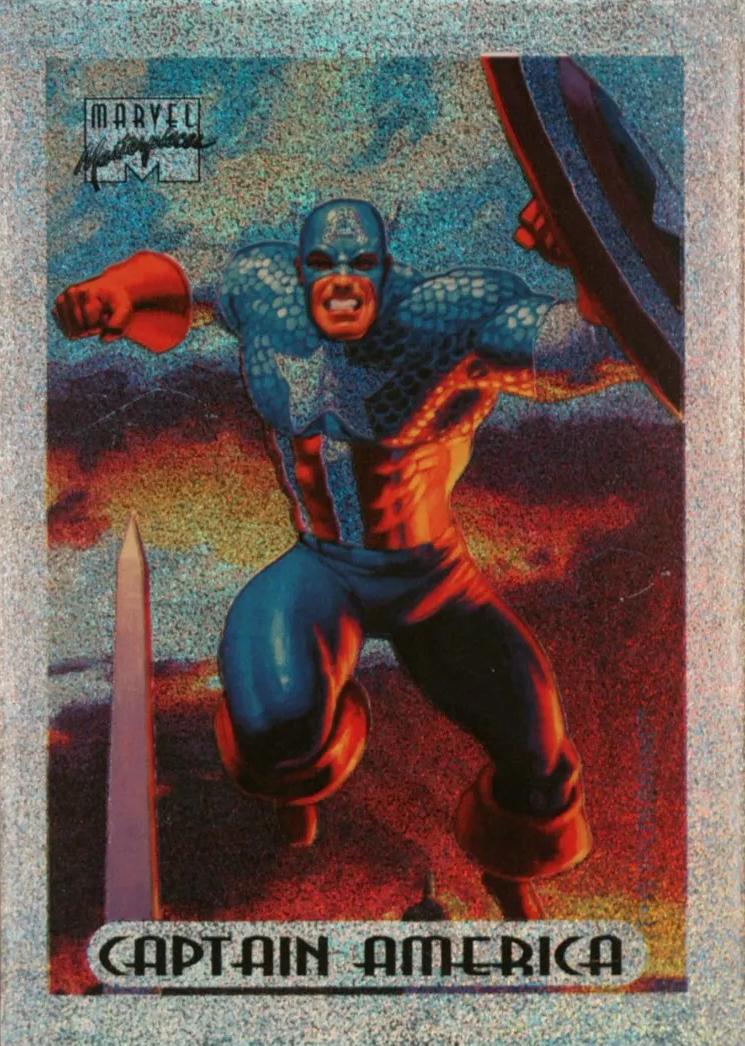 Captain America [Silver Holofoil] #1 Marvel 1994 Masterpieces