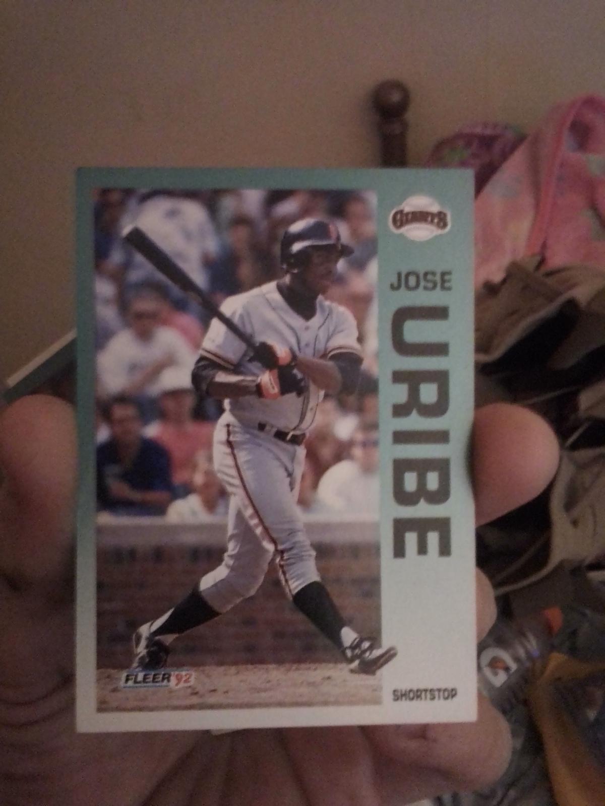 1992 Fleer newest Jose Uribe #649 Birthday ERROR