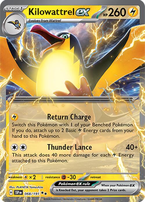 Kilowattrel ex #68 Pokemon Surging Sparks