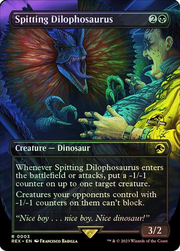 Spitting Dilophosaurus [Borderless Foil] #3 Magic Jurassic World