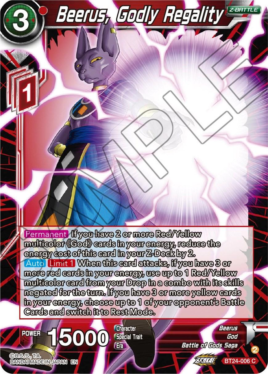 Beerus, Godly Regality BT24-006 Dragon Ball Super Beyond Generations