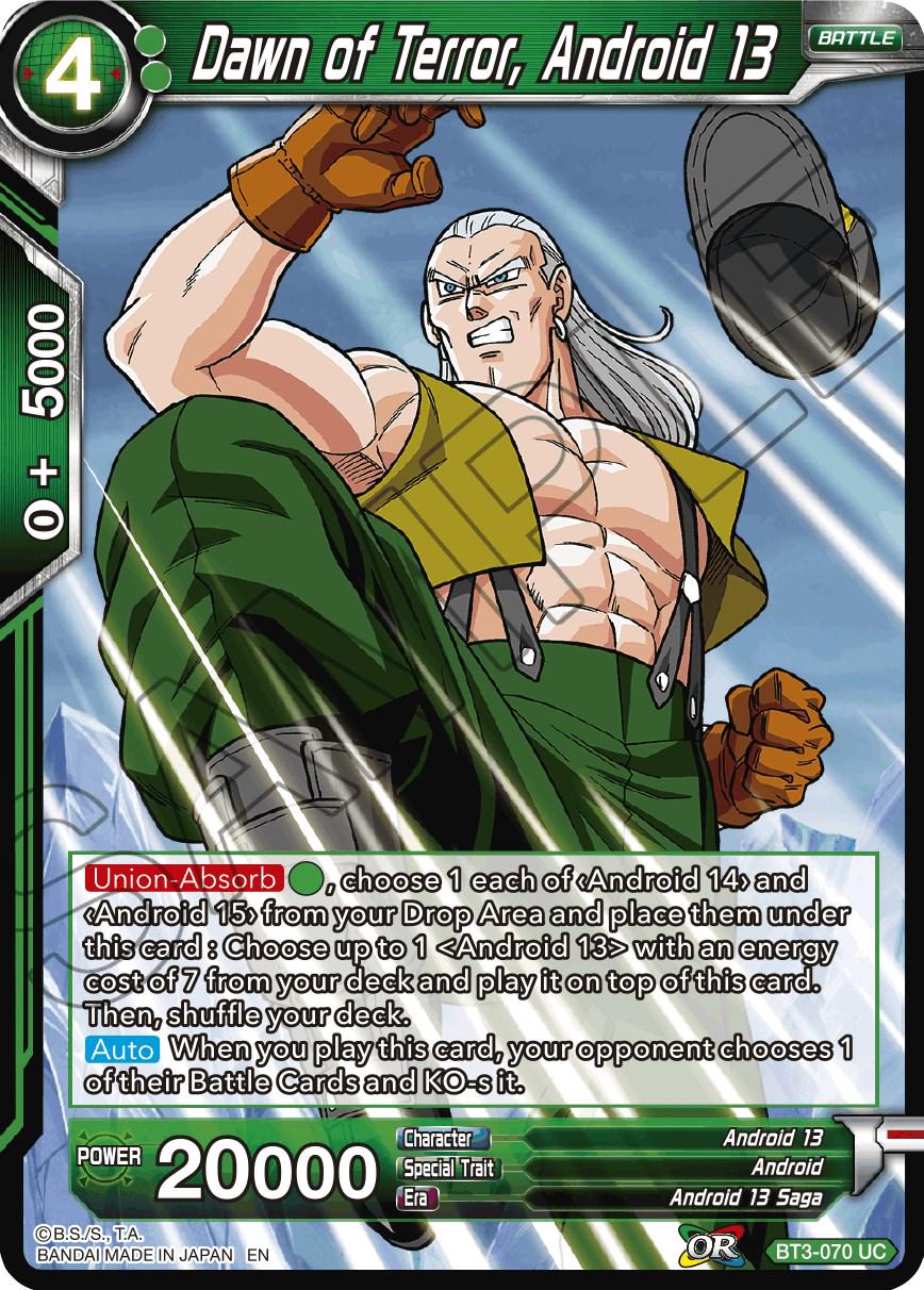 Dawn of Terror, Android 13 [Reprint] BT3-070 Dragon Ball Super Battle Evolution Booster