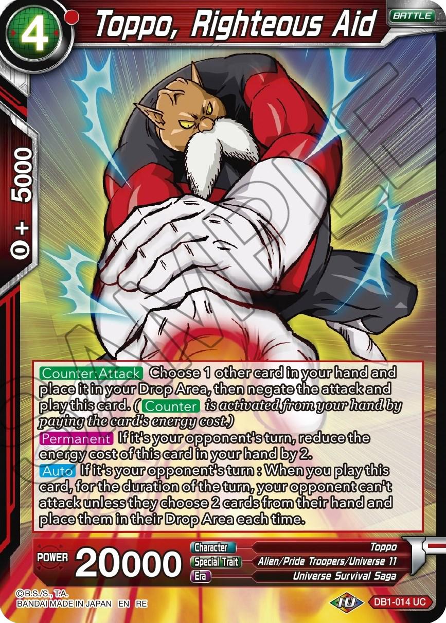 Toppo, Righteous Aid DB1-014 Dragon Ball Super Mythic Booster