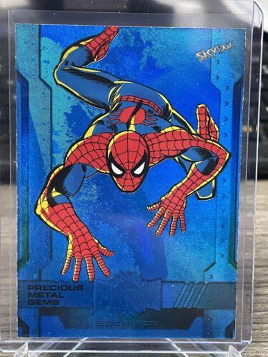 Spider-Man [Blue Precious Metal Gems] #114 2024 SkyBox Metal Universe Avengers