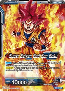 Super Saiyan God Son Goku // SSGSS Son Goku, The Soul Striker SD1-01 Dragon Ball Super Galactic Battle