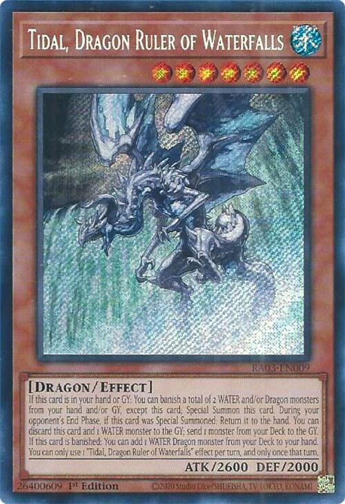 Tidal, Dragon Ruler of Waterfalls [Quarter Century Secret Rare] RA03-EN009 YuGiOh Quarter Century Bonanza