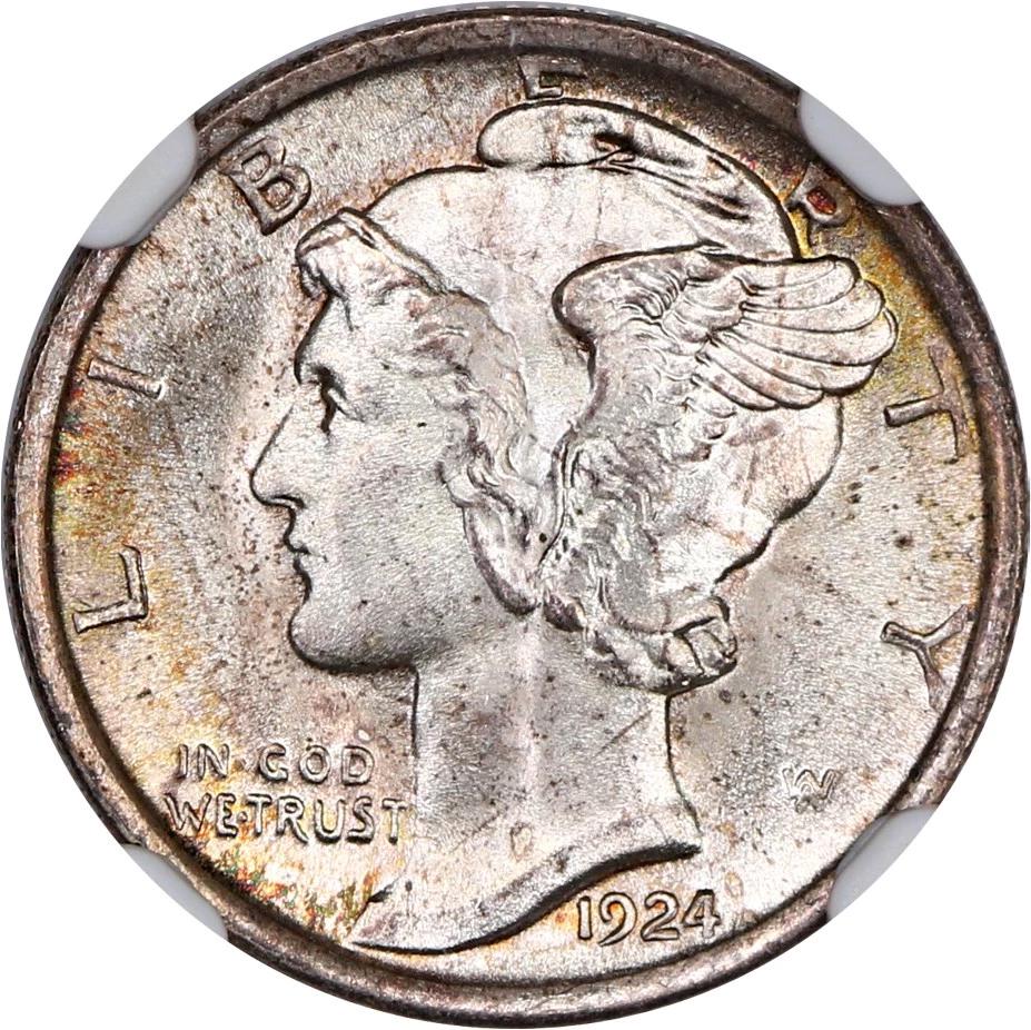 1924 [DOUBLE DIE] Coins Mercury Dime