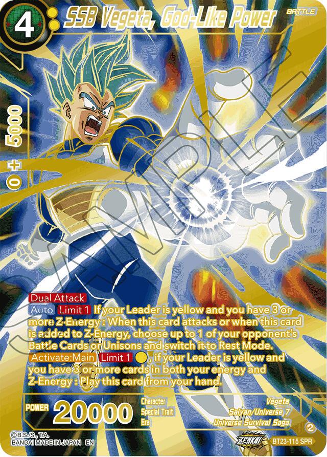 SSB Vegeta, God-Like Power [SPR] BT23-115 Dragon Ball Super Perfect Combination