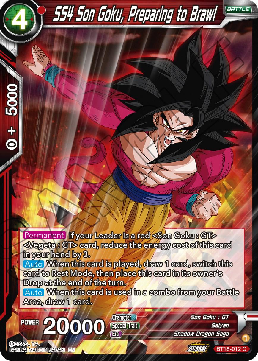 SS4 Son Goku, Preparing to Brawl BT18-012 Dragon Ball Super Dawn of the Z-Legends