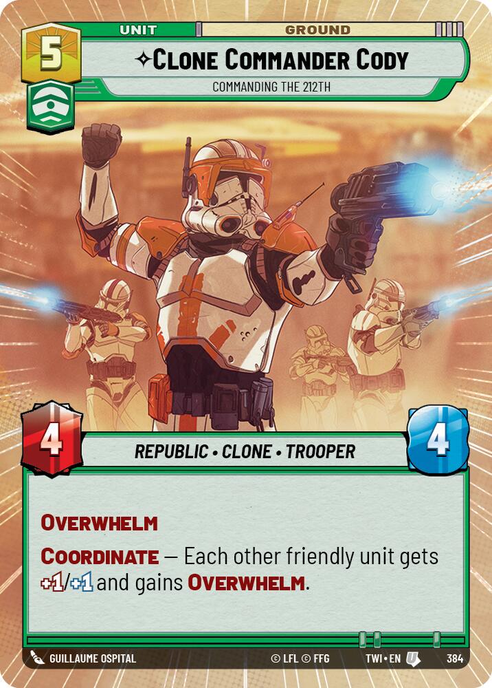 Clone Commander Cody - Commanding the 212th [Hyperspace Foil] #384 Star Wars Unlimited: Twilight of the Republic