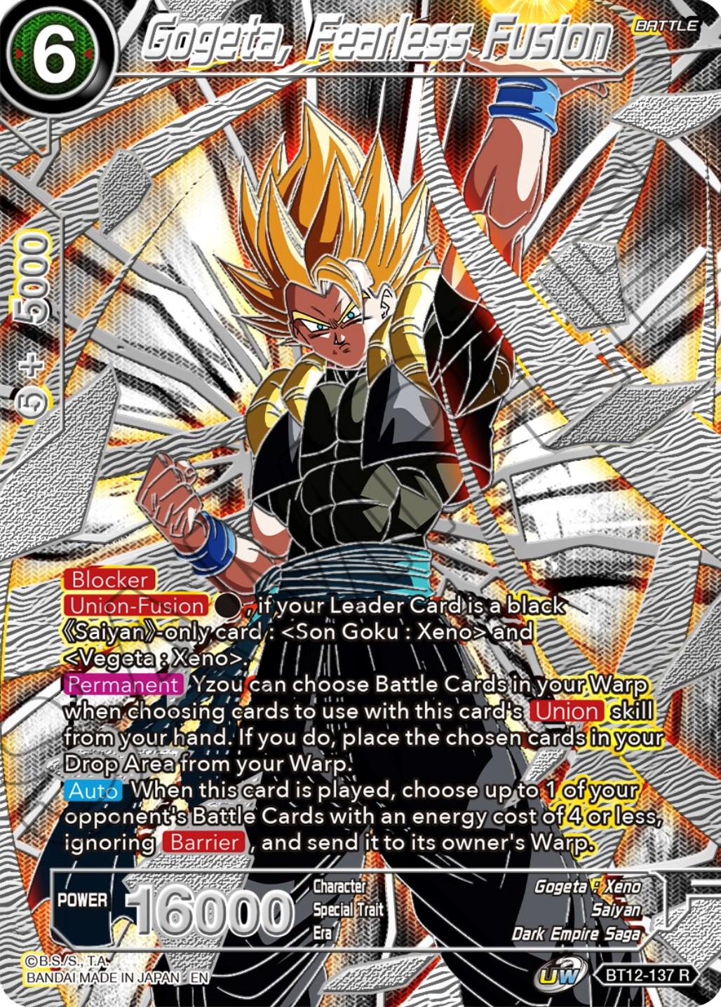 Gogeta, Fearless Fusion [Foil] BT12-137 Dragon Ball Super Collector's Selection Vol.3