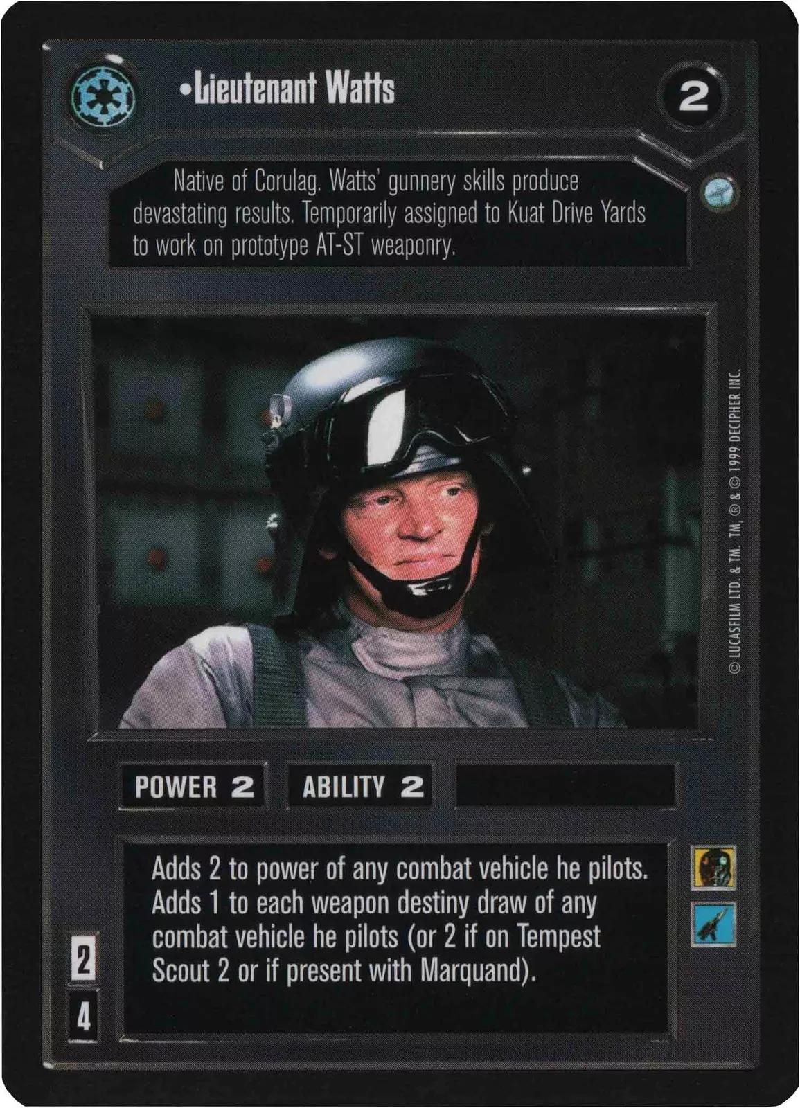 Lieutenant Watts [Limited] Star Wars CCG Endor