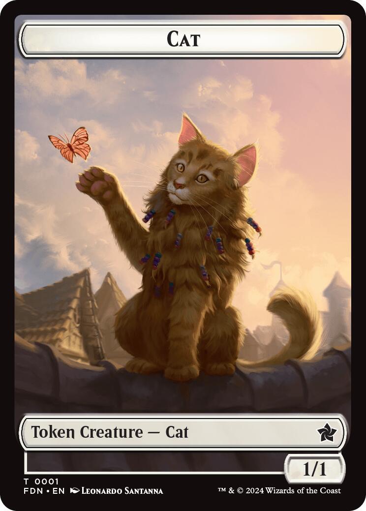 Cat // Cat Doubled-Sided Token [Foil] #1 Magic Foundations