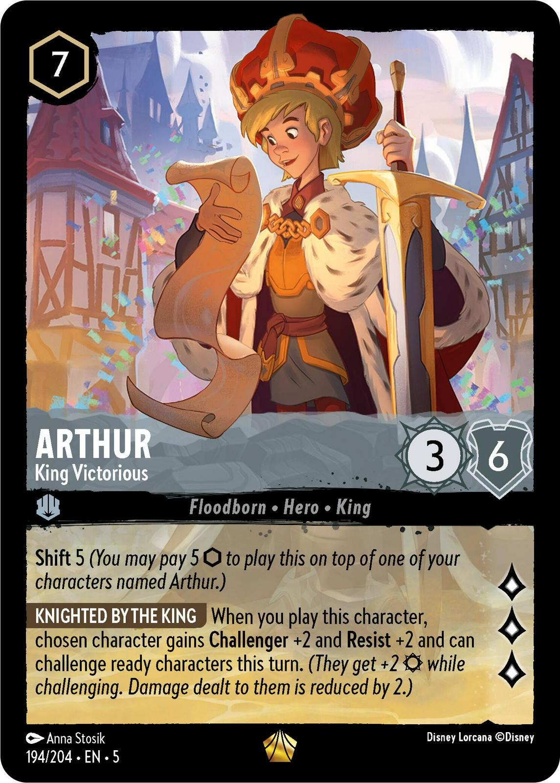 Arthur - King Victorious #194 Lorcana Shimmering Skies