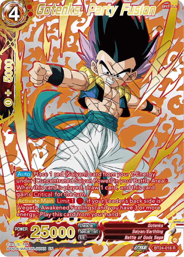 Gotenks, Party Fusion [Collector Booster Gold Foil] BT24-016 Dragon Ball Super Beyond Generations