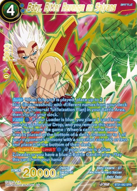 Baby, Bitter Revenge on Saiyans [SPR] BT21-062 Dragon Ball Super Wild Resurgence