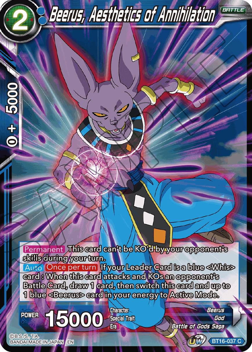 Beerus, Aesthetic of Annihilation BT16-037 Dragon Ball Super Realm of the Gods