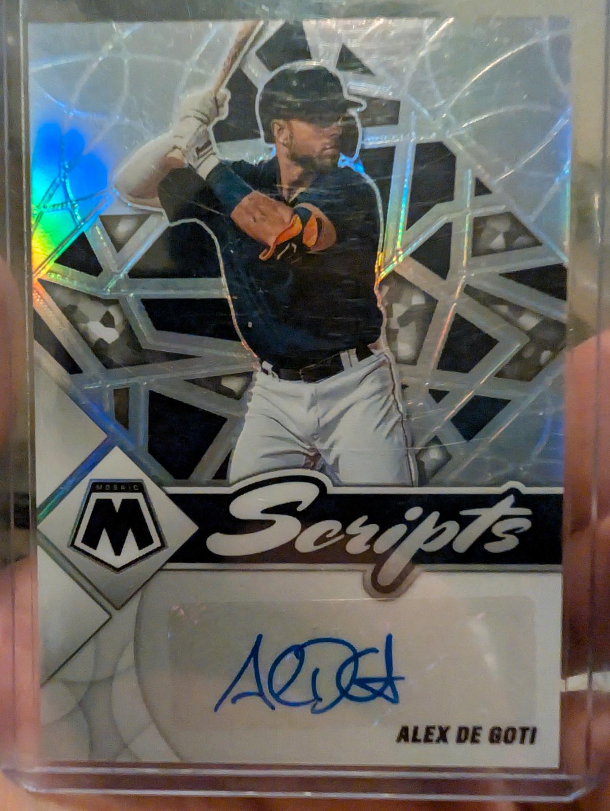 Alex De Goti [Holo] #SC-AG Baseball Cards 2022 Panini Mosaic Scripts Autographs