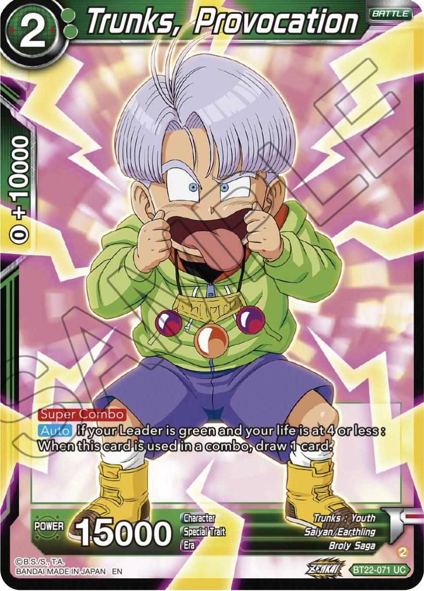 Trunks, Provocation BT22-071 Dragon Ball Super Critical Blow