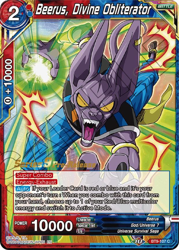 Beerus, Divine Obliterator BT9-107 Dragon Ball Super Universal Onslaught: Pre-Release Promos