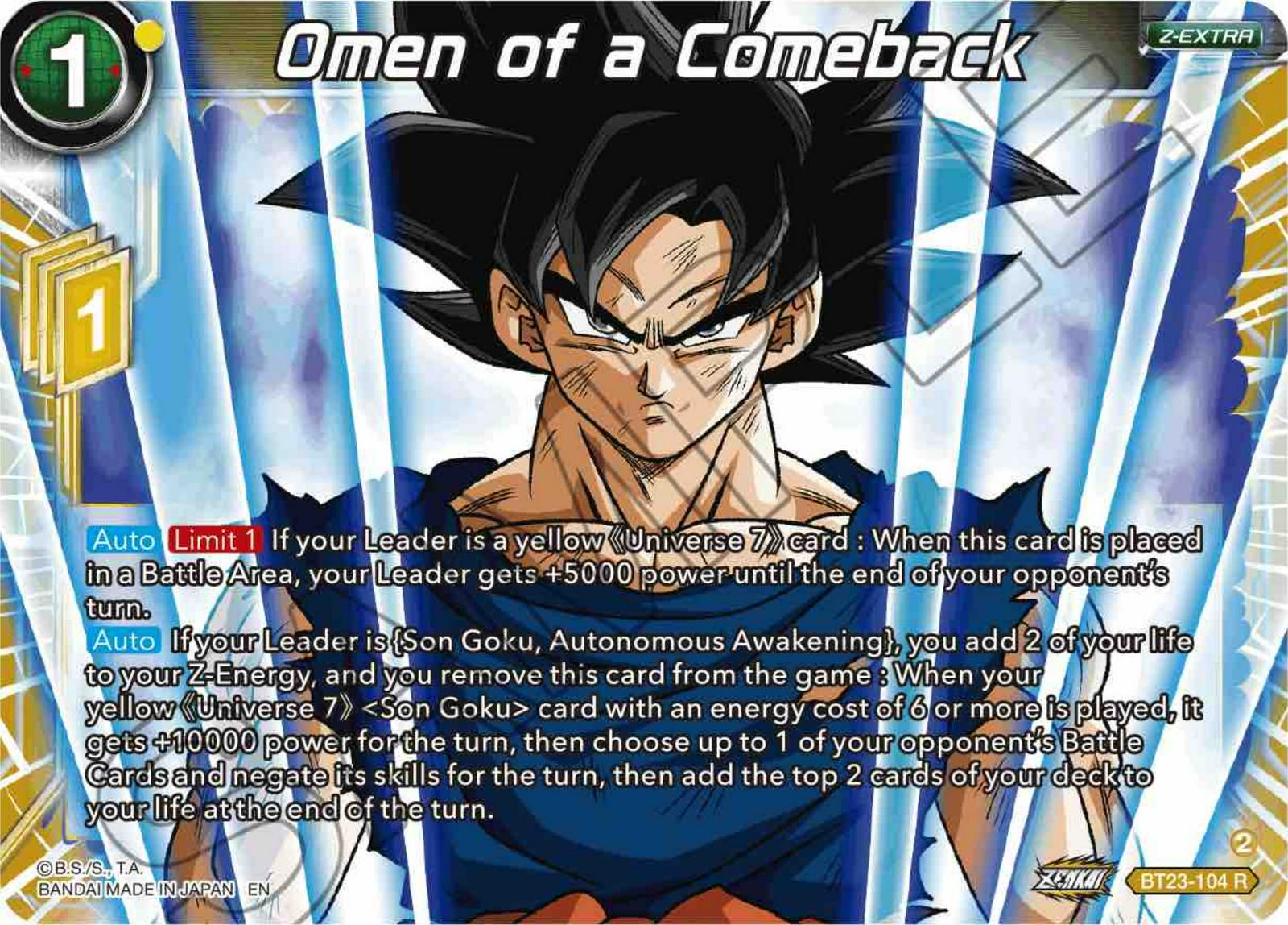 Omen of a Comeback BT23-104 Dragon Ball Super Perfect Combination