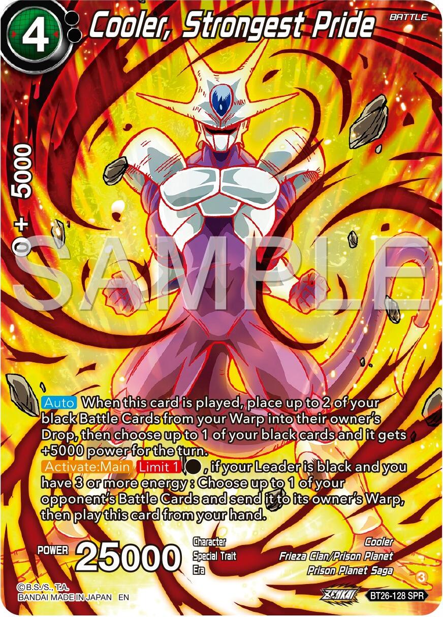 Cooler, Strongest Pride [SPR] BT26-128 Dragon Ball Super Ultimate Advent